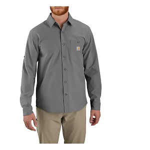 Men's Carhartt Force Sun Defender Long Sleeve Button Up Shirt 4XLarge Steel