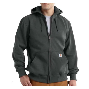 Men's Carhartt Paxton Rain Defender Work Full Zip Hoodie Medium Carbon Heather