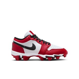 Boys' Jordan 1 Low Molded Football Cleats Big 4 White/Black-Gym Red