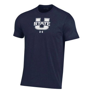 Utah State Aggies Under Armour Logo Performance Cotton T-Shirt 3XLarge Blue