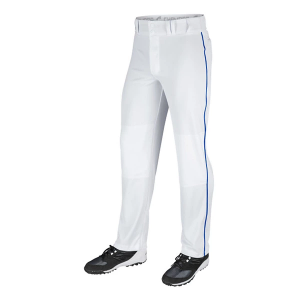Men's Champro Triple Crown Open Bottom With Piping Baseball Pants Small White/Royal Regular