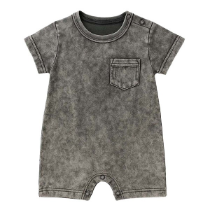 Little Bipsy Acid Wash Shortie Romper Baby 9/12 mo. Black