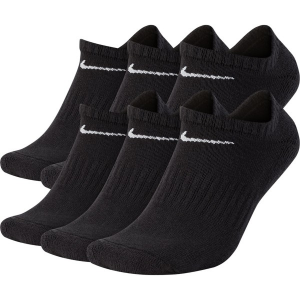Adult Nike Everyday Cushioned No Show Socks Medium Black/White 6 Packs