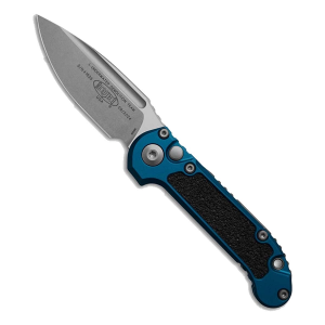 Microtech 1135-10 LUDT Gen III Stonewash Drop Point Folding Blue Automatic Knife