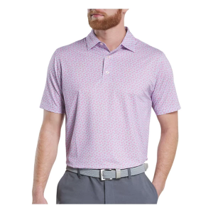 Men's FootJoy Floral Sketch Polo Medium Pink Lemonade