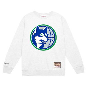 Minnesota Timberwolves Mitchell and Ness Basic 1 Crewneck Small White