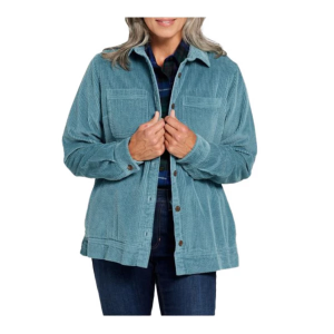 Women's L.L.Bean Comfort Corduroy Relaxed Long Sleeve Shacket XLarge Storm Teal