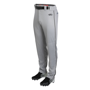 Men's Rawlings Launch w/ Piping Baseball Pants Small Grey/Black