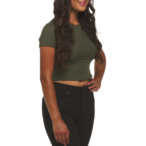 Women's 7 Diamonds Core Ribbed T-Shirt Medium Olive