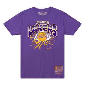 Los Angeles Lakers Earthquake Mitchell and Ness T-Shirt Large Purple