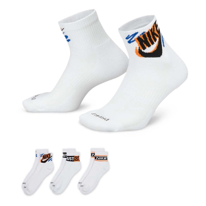 Men's Nike Everyday Plus Ankle Socks Small White 3 Packs