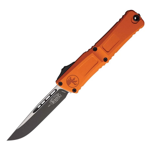 Microtech 1143-1 Combat Troodon Gen III Two Tone Black Drop Point OTF Orange Automatic Knife