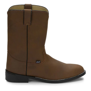 Men's Justin Brands Temple 10" Roper Western Boots Outdoor 10.5 Clay Brown