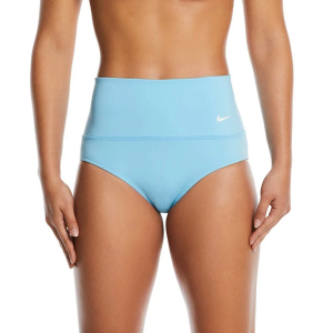Women's Nike Essential High Waist Swim Bottoms Sporty Large Aqua Blue