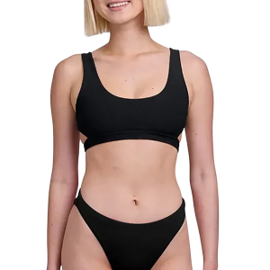 Women's Jolyn Trish Swim Bikini Top Medium Black Rib