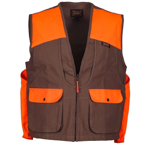Men's Gamehide Briar Proof Upland Hunting Vest Small Dark Brown/Orange