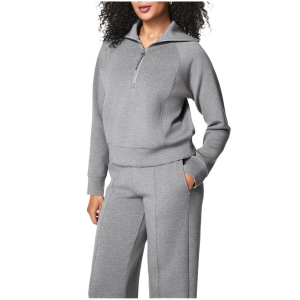 Women's Spanx AirEssentials 1/2 Zip Pullover XSmall Medium Grey Heather