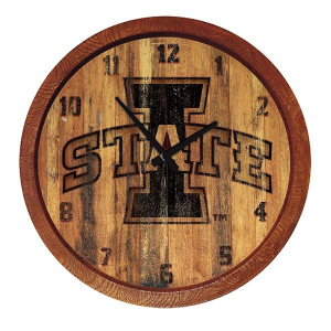 The Fan-Brand Iowa State Cyclones "Faux" Barrel Top Wall Clock