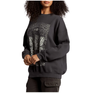 Women's Billabong Ride In Oversized Crew Neck Sweatshirt XLarge Black Sand