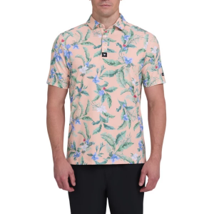 Men's Bad Birdie Flora Fiesta Polo Small Orange