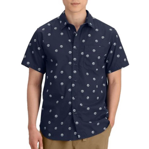 Men's The North Face Baytrail Pattern Button Up Shirt 2XLarge Summit Navy Peace Print
