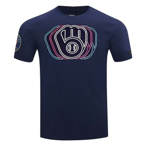 Milwaukee Brewers Echo Logo T-Shirt Large Black