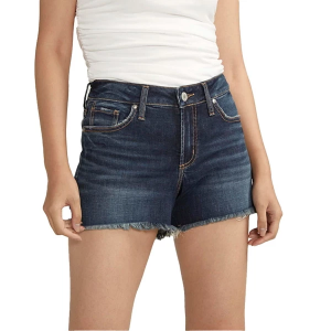 Women's Silver Jeans Co. Suki Curvy Fit Luxe Stretch Jean Shorts 25 Dark Indigo