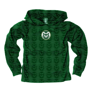 Colorado State Rams Wes and Willy Kids Hoodie Large Evergreen