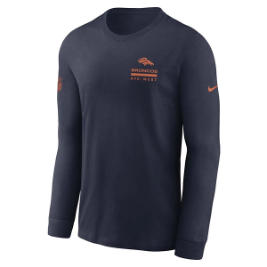 Denver Broncos Nike 2025 Sideline Team Issued Long Sleeve T-Shirt 3XLarge Navy
