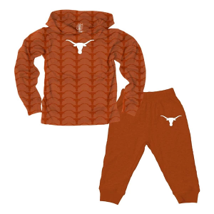 Wes and Willy Baby Texas Longhorns All-Over Print Sweatshirt & Pant Set