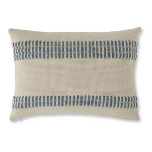K&K Interiors 20in Lumbar Blue Wool Blend Woven Pillow