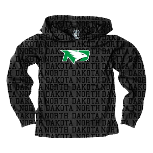North Dakota Fighting Hawks Wes and Willy Toddler Hoodie 3T Black