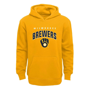 Kids' Milwaukee Brewers Genuine Stuff Stadium Hoodie Large Gold