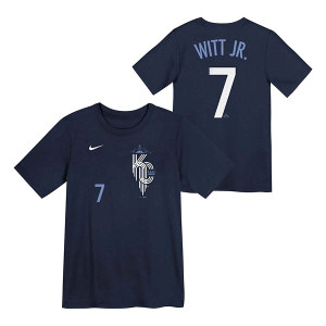 Kids' Kansas City Royals Bobby Witt Jr. #7 FUSE City Connect Name & Number T-Shirt 4 Navy
