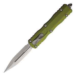 Microtech 225-10 Dirac Stonewash Double Edge OTF OD Green Automatic Knife
