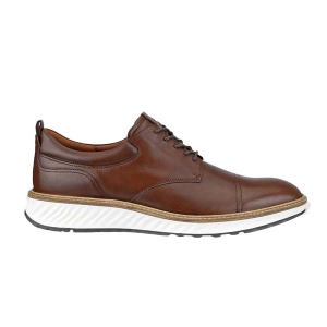 Men's ECCO St.1 Hybrid Derby Dress Shoes Narrow 45 Cognac