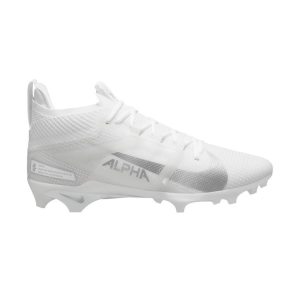 Men's Nike Alpha Menace 4 Elite Molded Football Cleats 10 White/Metallic Silver