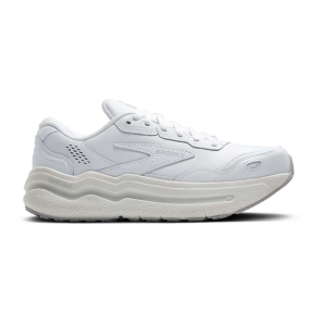 Men's Brooks Ghost Max 2 Leather Walking Shoes sneakers-athletic-shoes 8 Wide White/White