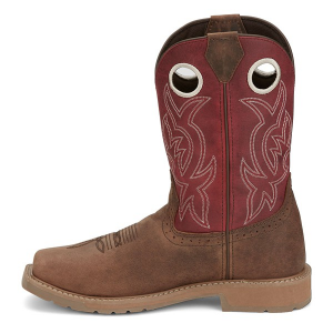 Men's Justin Brands All Around Steel Toe Work Boots Outdoor 8 Walnut