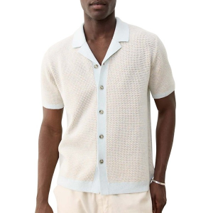 Men's Marine Layer Asher Resort Button Up Shirt Large Light Aqua