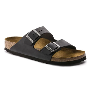Adult BIRKENSTOCK Arizona Slide Sandals 42 Black Oiled Leather