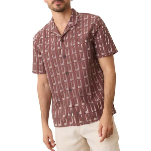 Men's Marine Layer Dobby Resort Button Up Shirt Medium Withered Rose