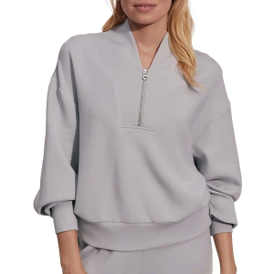 Women's Varley Davidson Sweat 1/2 Zip Pullover Small Mirage Grey