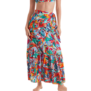 Women's Mimi Flamingo Cove Wrap Swim Skort Small Radiant Floral