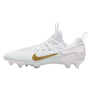 Adult Nike Huarache 9 Elite Low LAX Molded Lacrosse Cleats M13/W14.5 White/Gold