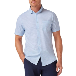 Men's Mizzen+Main Leeward Button Up Shirt Medium White Triangle Dash