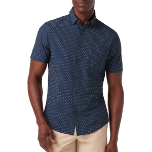 Men's Mizzen+Main Leeward Button Up Shirt 3XLarge Navy Dotted Leaf