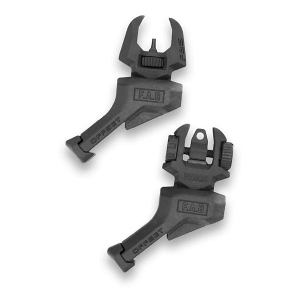 FAB Defense Front & Rear Set of Offset Flip-Up Sights (1* Offset RBS, 1* Offset FBS), Left Hand