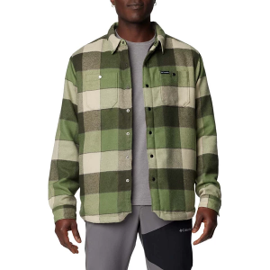 Men's Columbia Windward II Long Sleeve Shacket Large Canteen Multi Windowpane