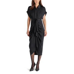 Women's Steve Madden Tori Midi Shirt Dress 4 Black